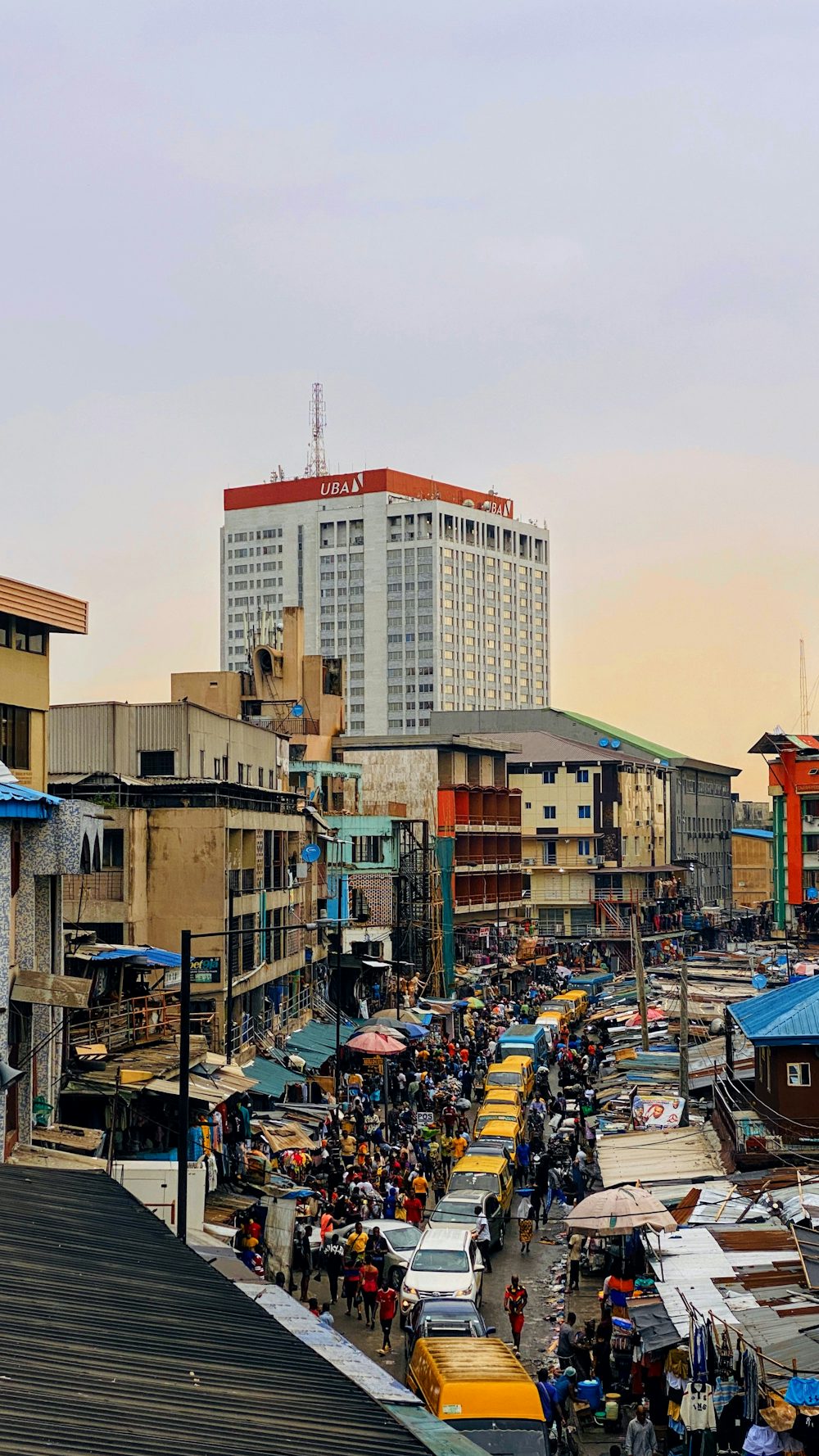A busy Lagos street, where Sendy runs errands of every kind